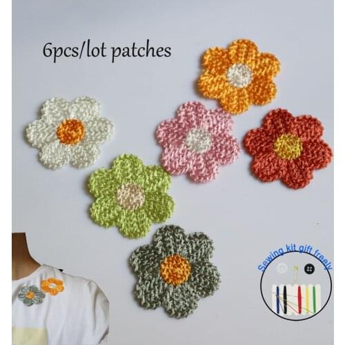 6pcs DIY fashion colorful flower Patches for clothing Embroidery Sequins animal patches for bags decorative parches applique