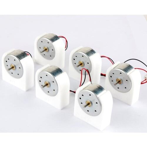 6PCS Long shaft 300 micromotor 3-6V + 6Fixatorminiature generator micro wind motor