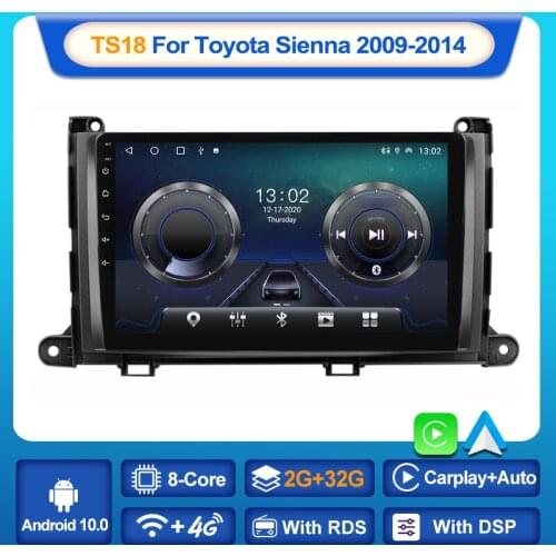 MEKEDE TS10 6+128G Android 10.0 8 Core Car Multimedia dvd Radio for Toyota Sienna 2009 2010 2011 2012 - 2014 DSP GPS SWC BT WIFI