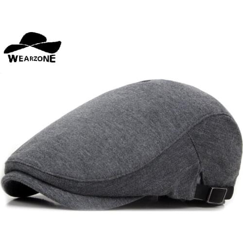 2017 New Autumn Winter Beret Caps Unisex Mens Hats Cotton Striped Beret Hat British Retro Men Women Woolen Flat Cap Boina Hat