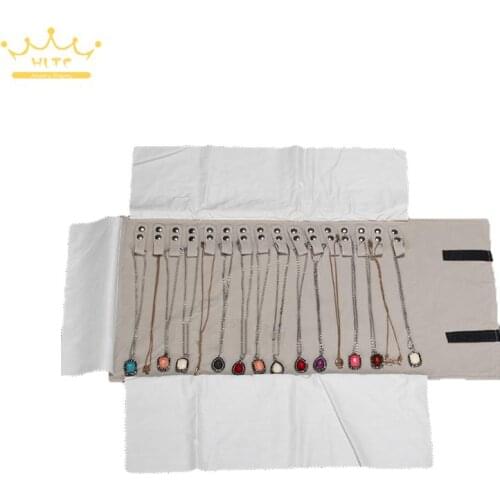 Free Shipping Pendant Foldable Roll Bag for Travel Portable Carring Case Velvet Organizer Multi Functional Necklace Storage Box