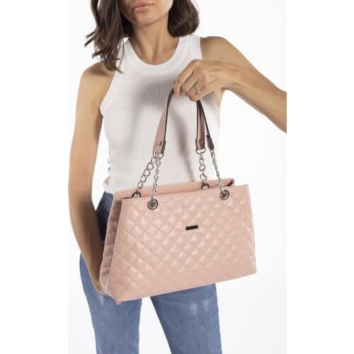 Womens Large Quilted Chain Bag