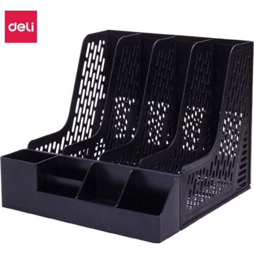 Deli Four-joint with Pen Holder Storage Desktop File Tray Multi-function Hollow File Box / Data Basket Office Supplies 78981