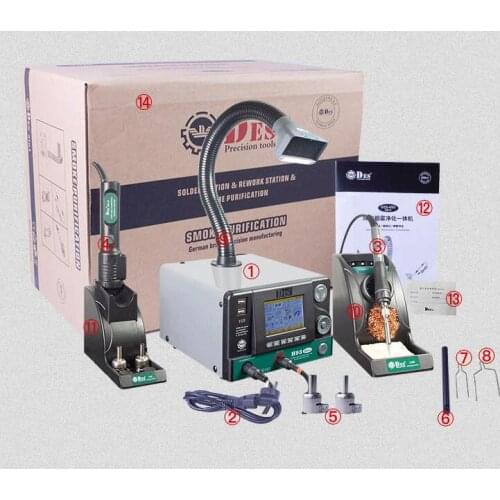 DES electric soldering iron soldering station adjustable temperature hot air gun smart high frequency Gas soldering iron 3 in 1