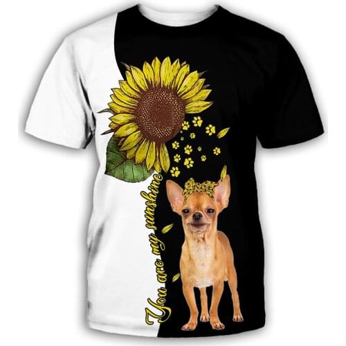 Chihuahua 3D All Over Printed t shirts women men Summer Funny Dog Tees Short Sleeve T-shirts Cosplay Costumes