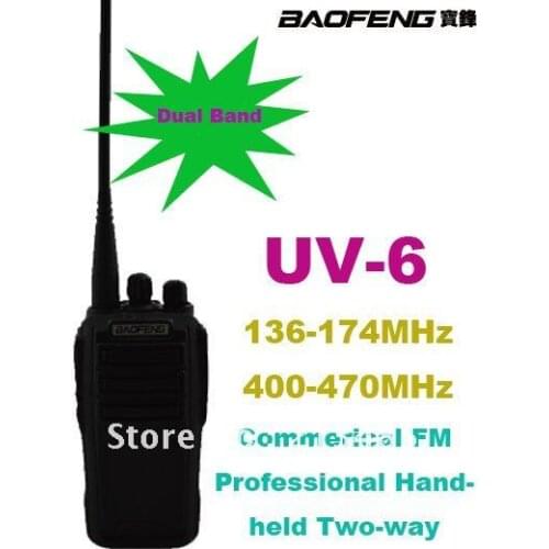 Good Quality Baofeng UV-6 VHF:136-174MHz & UHF:400-470MHz Commercial Handheld FM Professional Two-way Radio