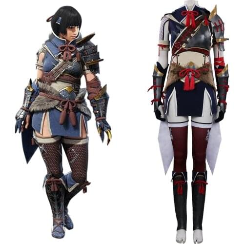 Monster Hunter Rise Cosplay Women Hunter Uniform Suit Costume Outfits Halloween Carnival Suit