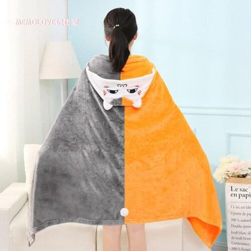 2019Cat Teacher Yellow Thicken Shawl Blanket Surprise Gift Levi Ackerman Cosplay Cloak Cartoon flannels Cape Hooded Cloak Shawl