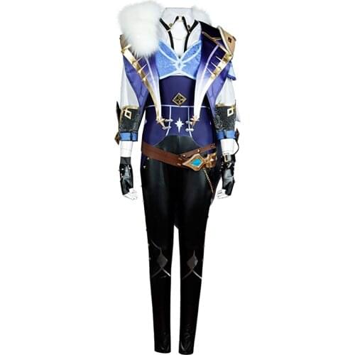 Game Genshin Impact Kaeya Cosplay Men Costume Costume Suits Outfits Game Role Play Outfit Top Pants Gloves Set
