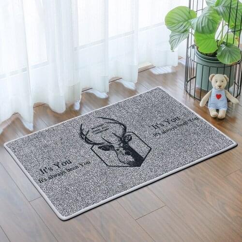 Printing lek deer bath mat backing TPR bathroom rug Strong water absorption anti-slip floor mat