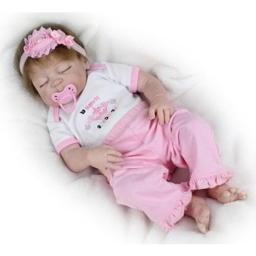 Bebe reborn corpo de silicone baby dolls l.ol 23" 57cm real alive girl newborn babies doll gift can bathe bonecas reborn