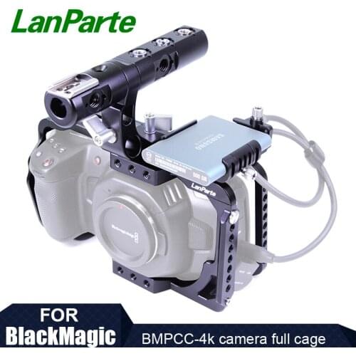 Lanparte BMPCC 4K Cages Camera Full Cage with SSD T5 clamp for Samsung for Blackmagic Design Pocket 4K