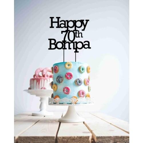 Custom Happy Birthday 70 Seventy 70th Years Cake Topper Personalised Name Wood/wooden birthday cake topper decoration