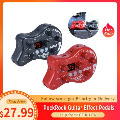 Ammoon PockRock Portable Guitar Multi-effects Processor Effect Pedal 15 Effect Types 40 Drum Rhythms Tuning Function