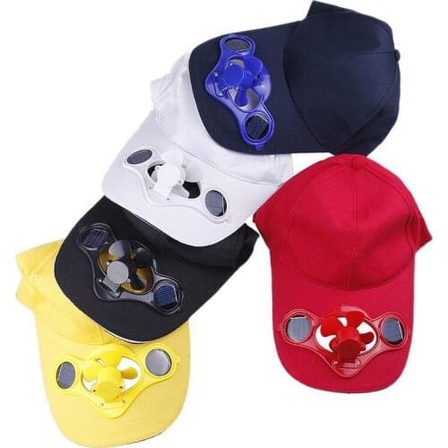 Factory direct solar fan cap summer sun visor cotton solar baseball cap with fan advertising cap