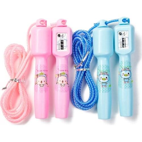 Cartoon Counting Adjustable Kindergarten Kids Body Building Skipping Jump Rope Workout Training With Carrying Bag Spare Cable