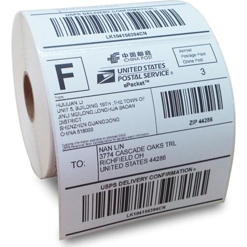 Roll Adhesive Thermal Label Sticker Paper Supermarket Price Blank Barcode Label Direct Print Waterproof Print Supplies