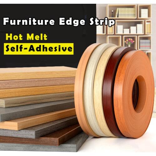 Self-Adhesive Furniture Edge Strip Pvc Veneer Edge Banding Roll Plywood Edge-Banding Trim Cabinet Wood Surface Restoration