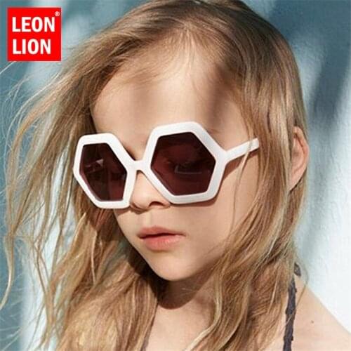 LEONLION Kids Sunglasses Square Children Sunglasses Classic Brand Designer Eyeglasses Cute Hexagon Shades For Boy Girl
