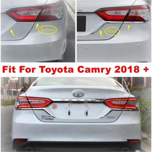 Rear Tail Lights Lamps Eyelid Eyebrow Decoration Strip Cover Trim Fit For Toyota Camry XV70 2018 - 2021 ABS Chrome Exterior