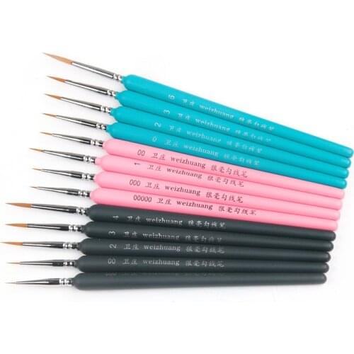 Pink 1pc Miniature Paint Brush Detail Artist Brushes with Ergonomic Wood Handle Hook Line Brush for Acrylic Waterclor Painting