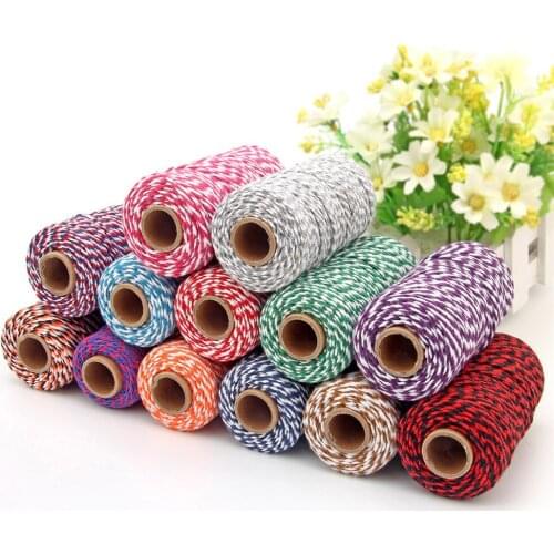 100m/roll 2ply Bakers Twine String Cotton Cords Rope For Home Decor Handmade Christmas Gift Packing Craft Diy Wrapping Gift