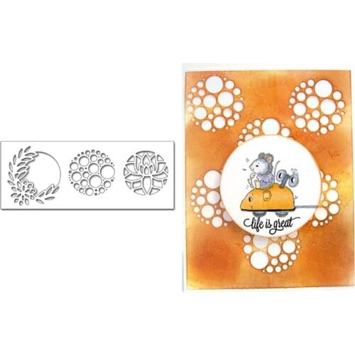 3pcs/Set Hollow Bubble Flower Leaves Metal Cutting Dies Stencil for DIY Scrapbooking Photo Album Embossing Paper Cards Crafts