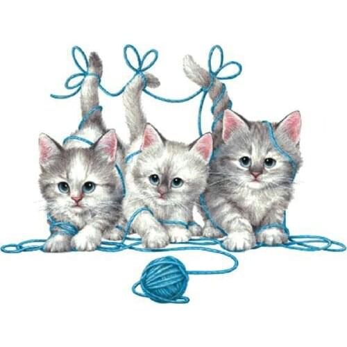 5D Diy diamond painting animal cat cross stitch kits full round diamond embroidery Mosaic pattern Home Decor