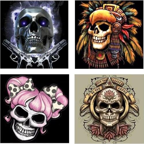 Diamond Dots 5D DIY Square/Round Diamond Painting "Cartoon Skull" Embroidery Cross Stitch Rhinestone Mosaic Painting Decor Gifts