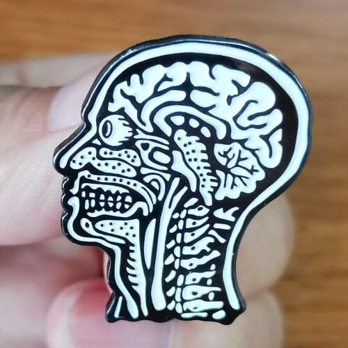 Anatomical skeleton Badge Wanna know what are the human really thingking in their mind
