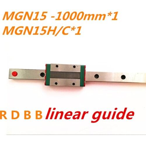Free shipping 15mm Linear Guide MGN15 1000mm linear rail way + MGN15H Long linear carriage for CNC X Y Z Axis