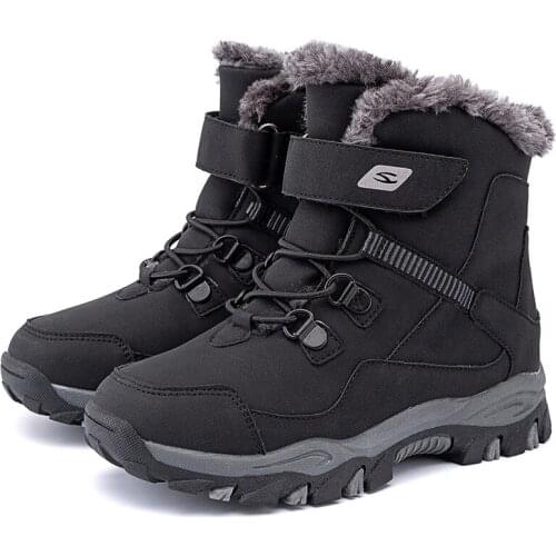 KIKIDS kids Cotton Boots Shoes For Boys Girls Children Martin Army Boots Sneaker Baby Fashion Flat Warm Kid Boots With Fur