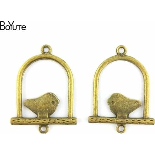 BoYuTe (60 Pieces/Lot) 33*25MM Antique Bronze Plated Zinc Alloy Bird Charm Pendant fit Bracelet Necklace Jewelry Diy Accessories