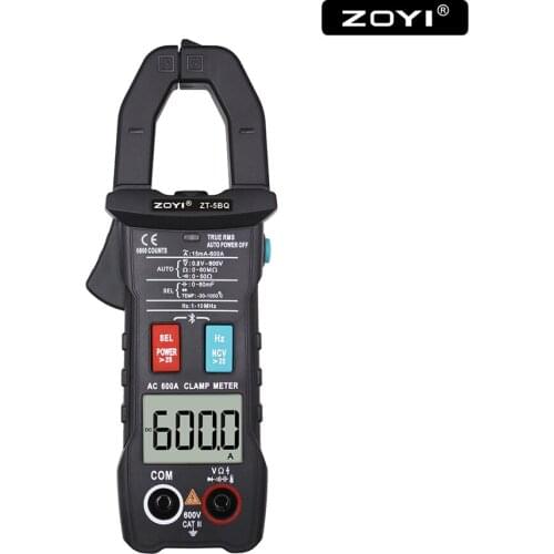 ZOYI ZT-5BQ Digital Smart Clamp Meter 6000 Counts T-rms Bluetooth link to APP Mini DC/AC Voltmeter Automatic Range