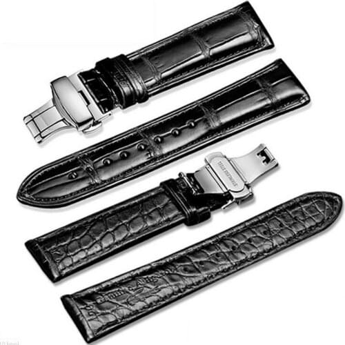 Double layer Genuine Crocodile Skin For Omega IWC DW Longines Watch Strap Alligator Leather Band 12mm 14mm 16mm 18mm 20mm 22mm
