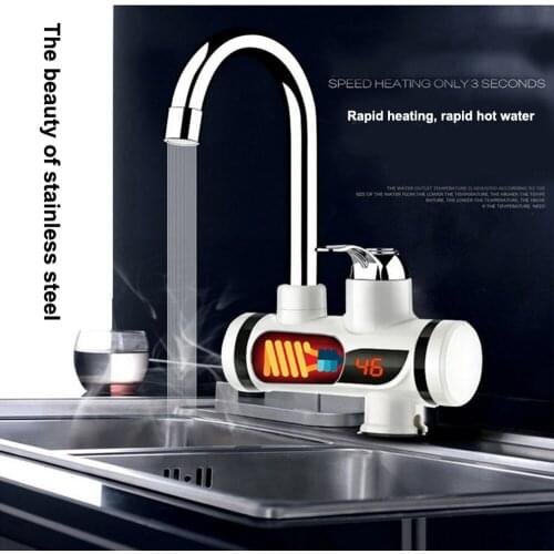 Electric Kitchen Water Heater Tap Instant Hot Water Faucet Heater Cold Heating Faucet Bathroom Tankless Instantaneous Water