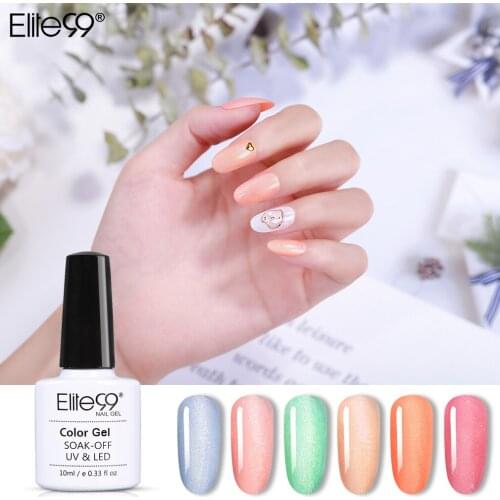 Elite99 10ml Glossy Glitter Gel Nail Polish Soak Off Shimmer UV Nails Gel Polish Semi-Permanent UV Varnish Nail Art Gel Lacquer