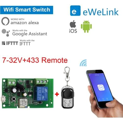 EweLink Smart WiFi Remote Control DIY Wireless Switch Universal Module DC5V 12V 32V Self-locking Wifi Switch Timer Module