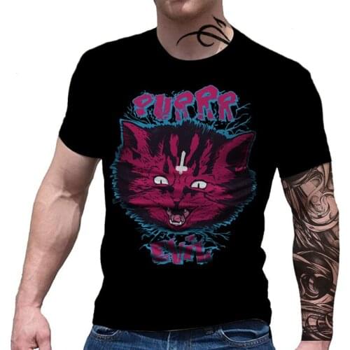 Mens Tshirt Cute Black Cats Harajuku Women T-Shirt 3D cat Print Casual shirt Summer Short Sleeve Fashion Round Neck Clothes