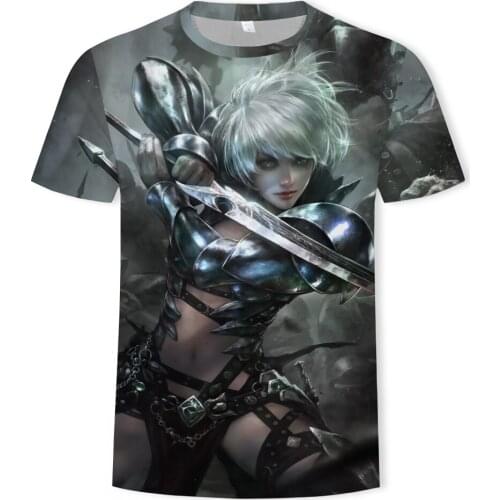 Anime game pattern Harajuku mens short-sleeved T-shirt O-neck trend men and women short-sleeved T-shirt everyday street