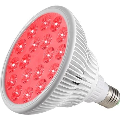 Hydroponics Grow Light 54W Red 630nm 660nm E27 Grow Light LED PAR38 Bulbs for Flowering Blooming Indoor Plants, Red Light Grow