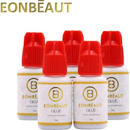 5 Bottles EONBEAUT Eyelashes Extension Glue 1 Sec Fast Drying 5ml Lashes Glue Wholesale Black Retention Long Last Makeup Tools
