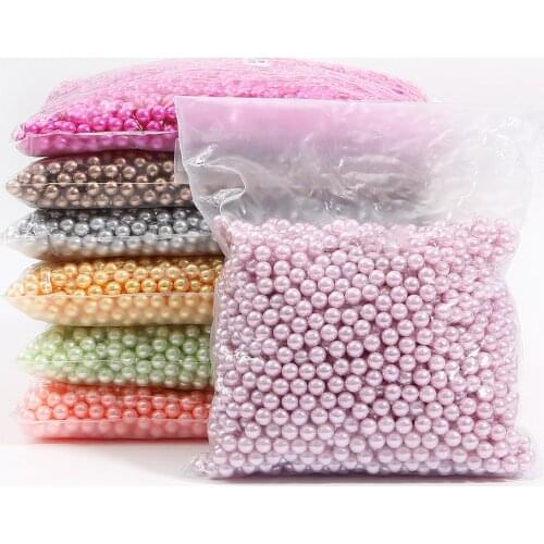 100pcs 8mm No Hole Imitation Pearl Beads ABS Round Acrylic Beads For Jewelry Making Bracelet Necklace DIY Earring Accessories