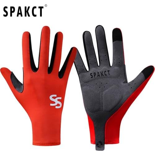 SPAKCT Mens Cycling Motorcycle Full Finger Gloves for Sports Bicycle Accessories Fingerless Bike Equipment Wearable Breathable