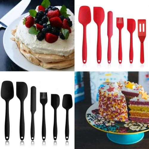 6pcs/set Spatula Set Silicone Nonstick Scraper Kitchen Baking Cooking Gift New Cake Pastry Mold Blade Baking Decorating Tool