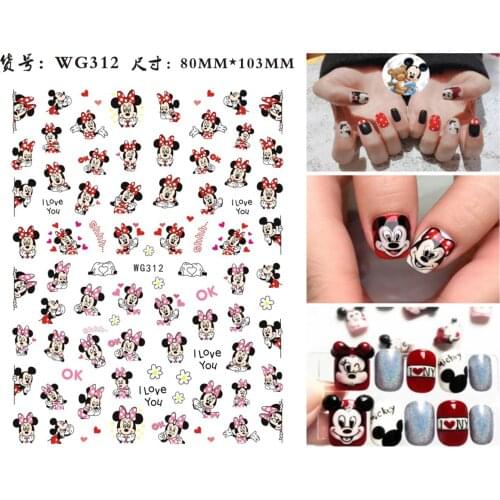 Mickey Minnie Mouse Nail Art Stickers Tips Childrens Animation Peripherals Creativity Manicure Foils Accessories Decor Decals