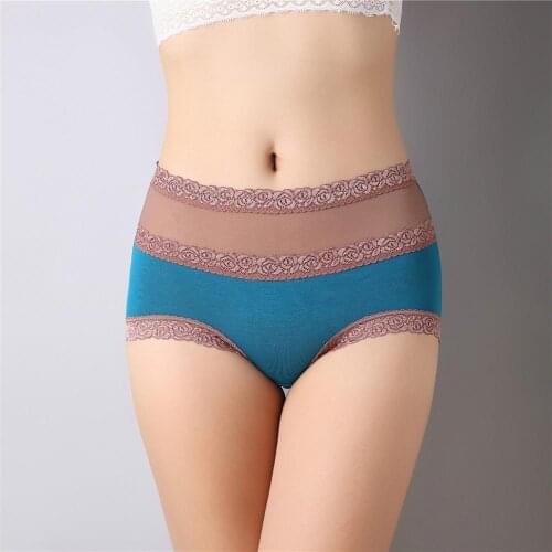 Large Size Underwear Autumn And Transparent Winter Ladies High Waist Sexy Lace Solid Color Briefs Women Lingerie Panties Trans