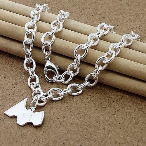 New Classic Chain Necklace 925 Sterling Silver Cute Puppy Necklace & Pendant High Quality Fashion Jewelry