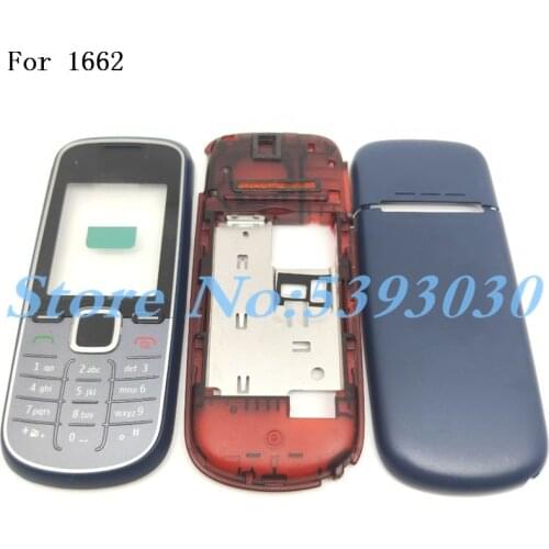New Full Housing For Nokia 1662 Key Board Display Glass+Middle Frame+Back Cover Case 1662 Replacement Part