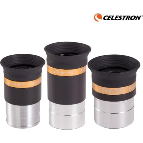 CELESTRON 1.25" 62 Degrees 4mm 10mm 23mm Eyepiece Lens Aspheric Wide Angle HD Multi-Coated Ocular Adapter Astronomical Telescope